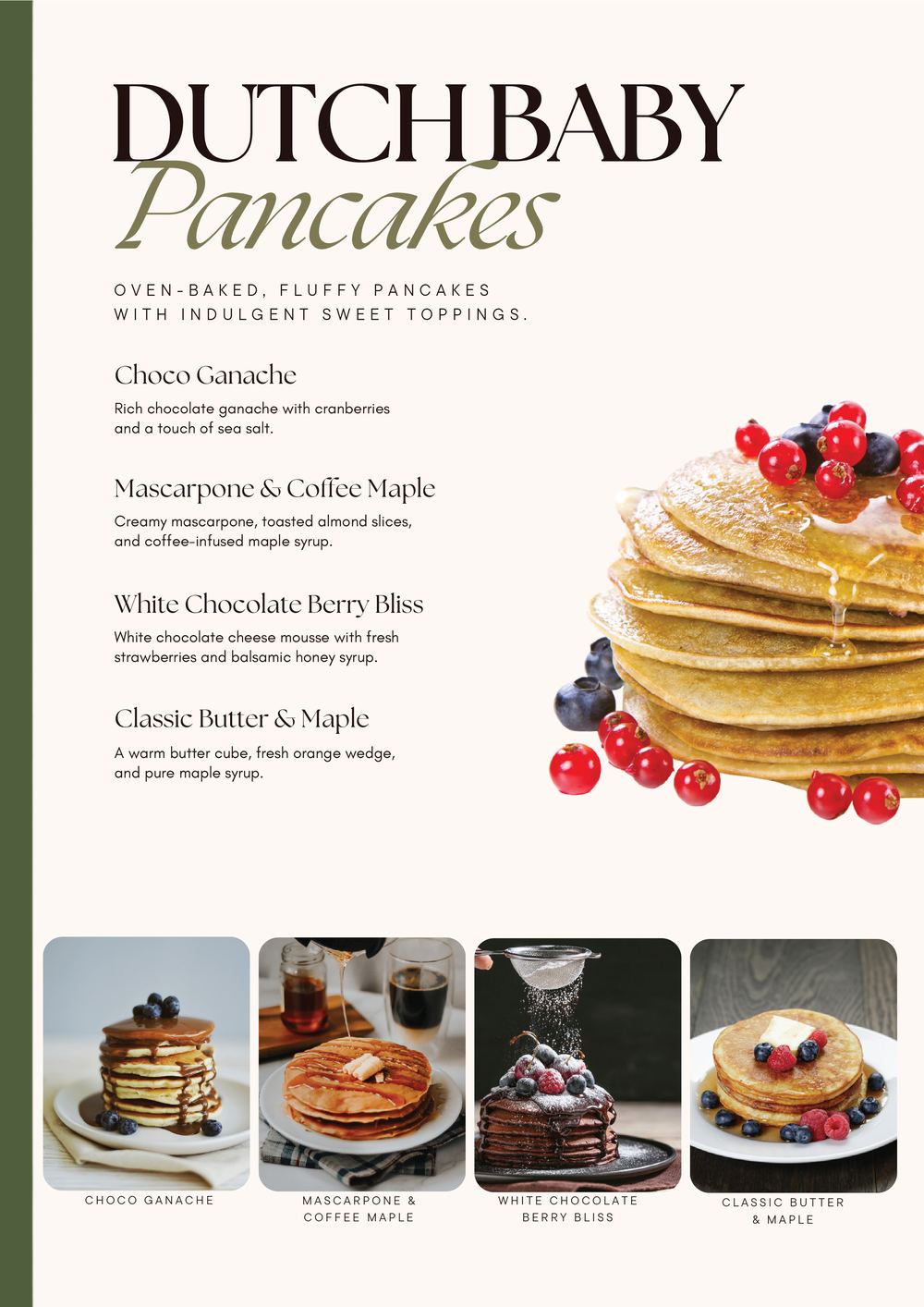 Dutch Baby Pancakes menu