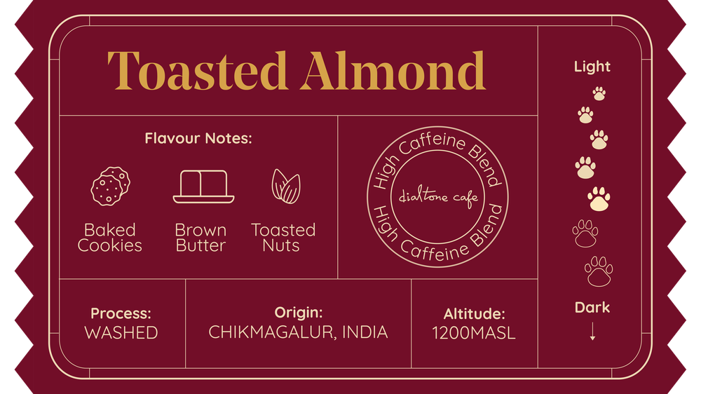 Dialtone Toasted Almond coffee bag