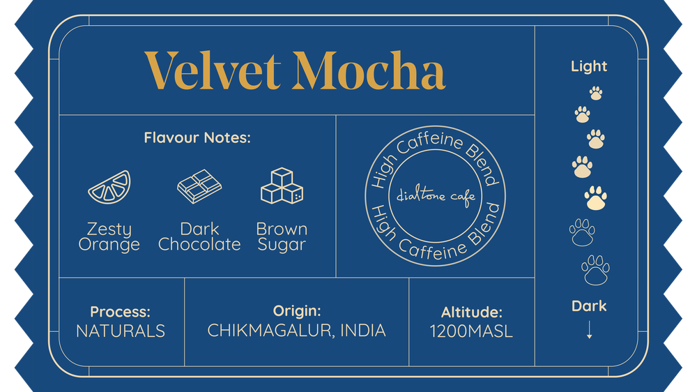 Dialtone Velvet Mocha coffee bag